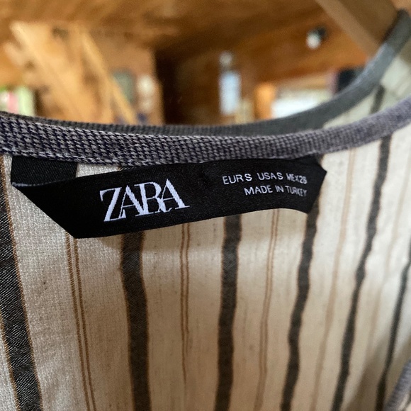 ZARA Linen Blend Tie Front Tunic - Picture 3 of 5